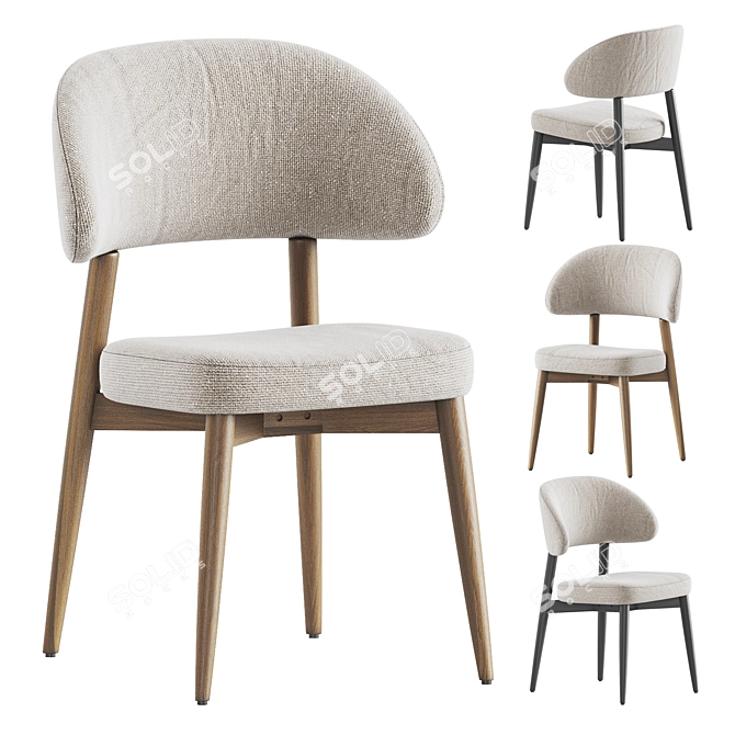 Sleek Hyde Dining Chair, Westelm 3D model image 1