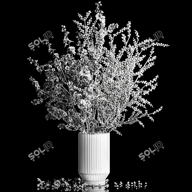 Modern Sakura Blossoms Vase Bouquet 3D model image 7