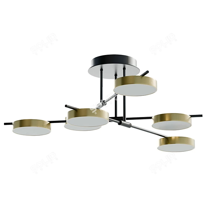 Modern Geometric LED Flush Mount 3D model image 1
