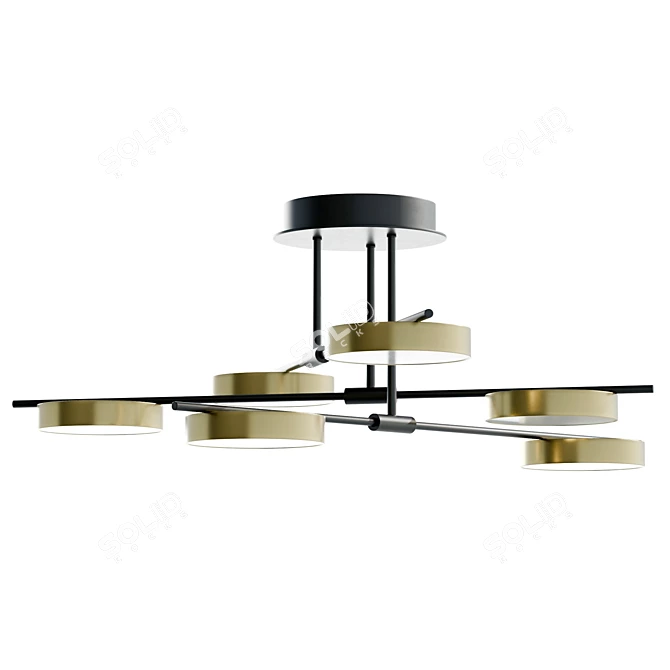 Modern Geometric LED Flush Mount 3D model image 4