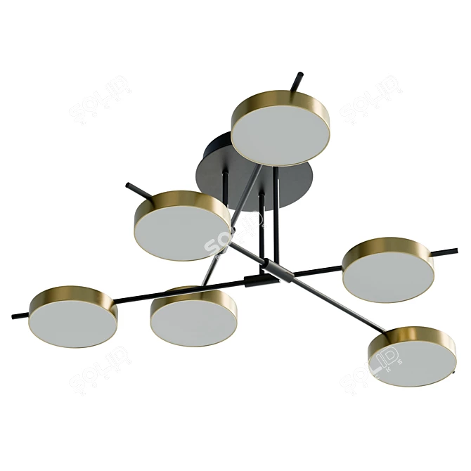 Modern Geometric LED Flush Mount 3D model image 5