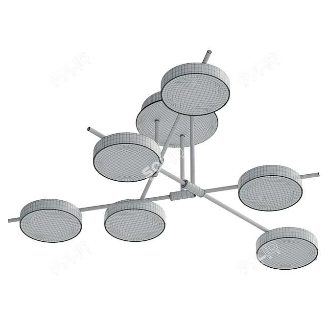 Modern Geometric LED Flush Mount 3D model image 6