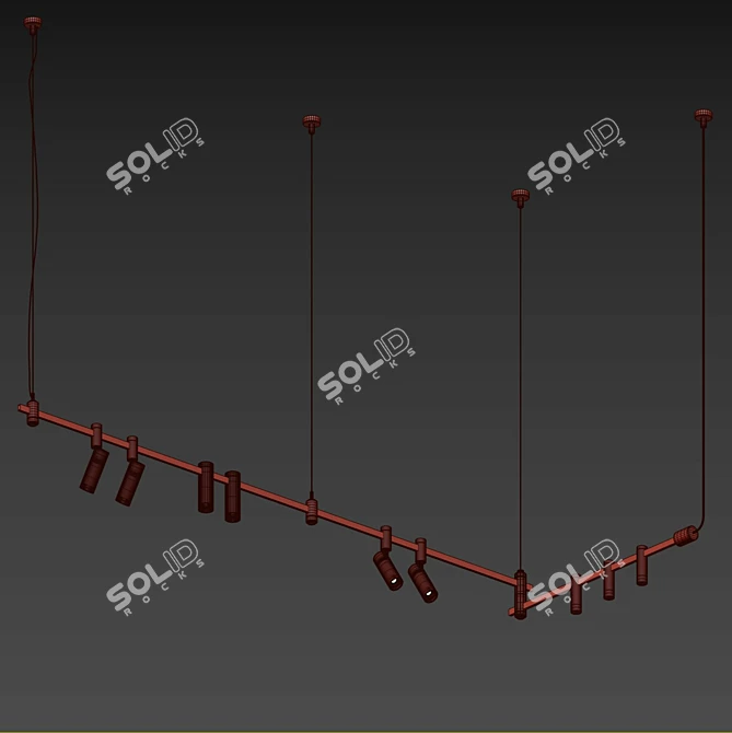 Esthetic Magnetic Multi-Level Track Suspended System 3D model image 6