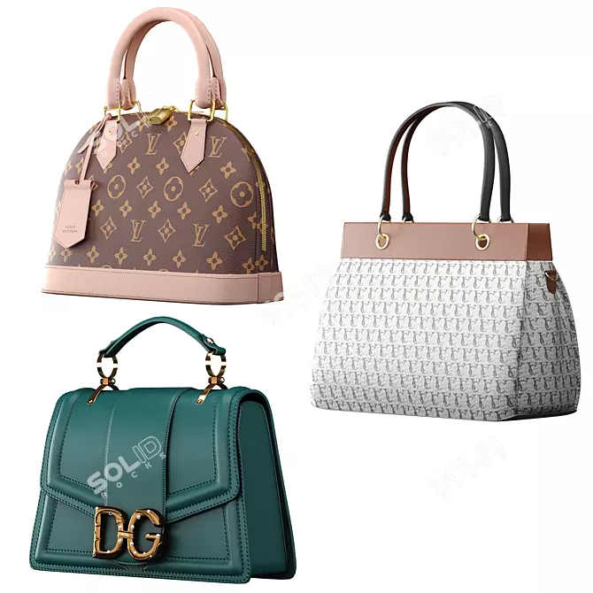 Luxury Women's Handbags Collection 3D model image 1