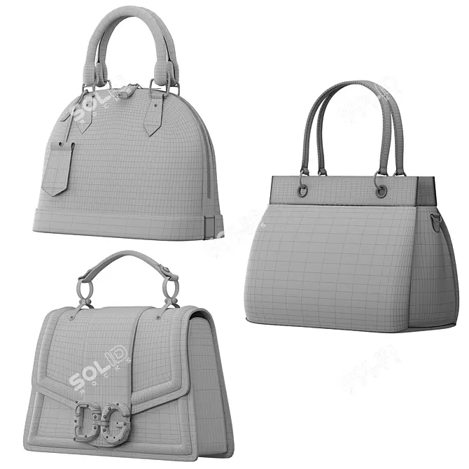 Luxury Women's Handbags Collection 3D model image 2