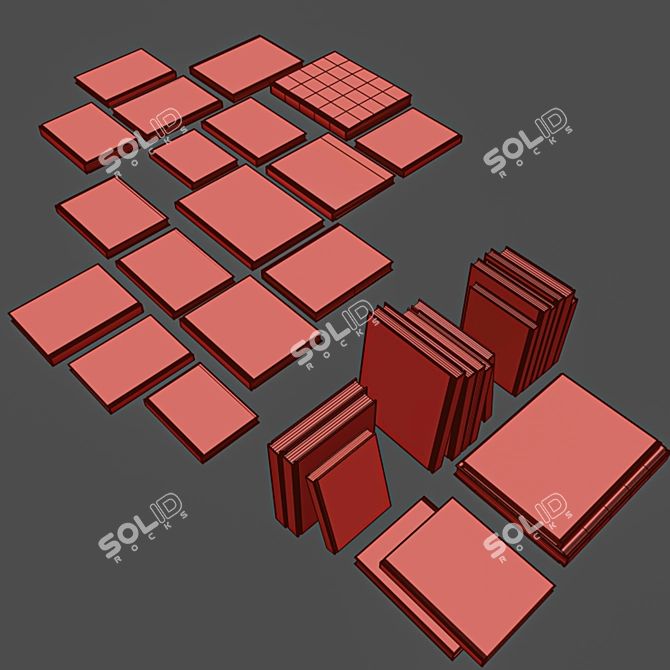 Texture-rich 3dsMax Book Set 3D model image 4