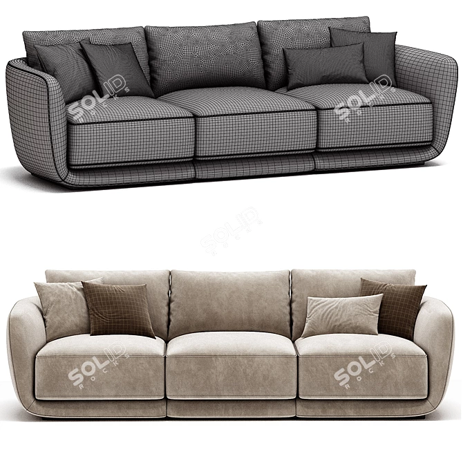 Modern Sofa Dario 3D Model 3D model image 6