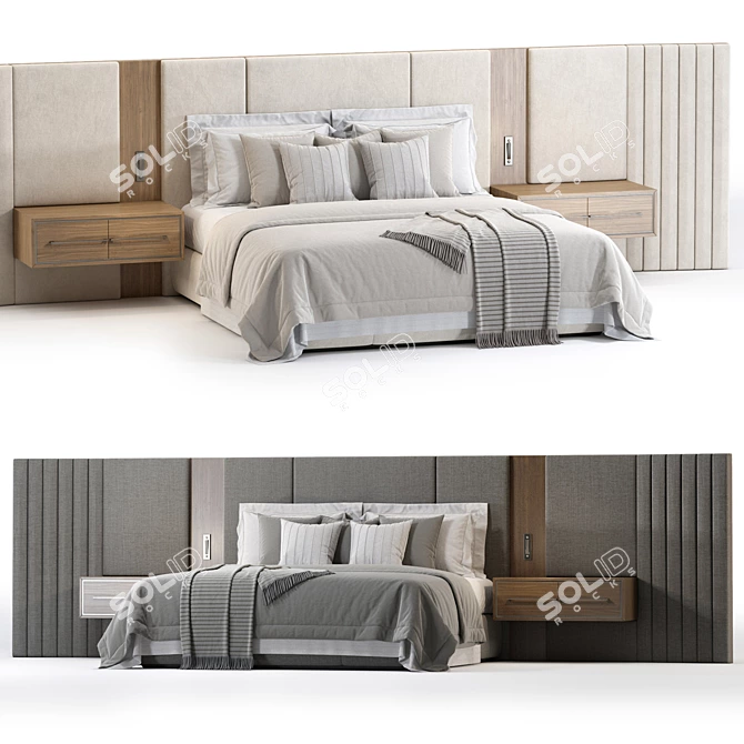 Luxury Beacon Bed Frame Variant 3D model image 2