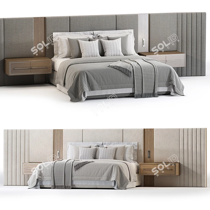 Luxury Beacon Bed Frame Variant 3D model image 3