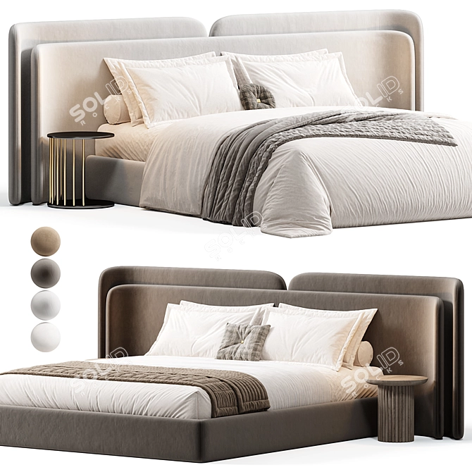 Sophisticated Valetta Bed Design 3D model image 1