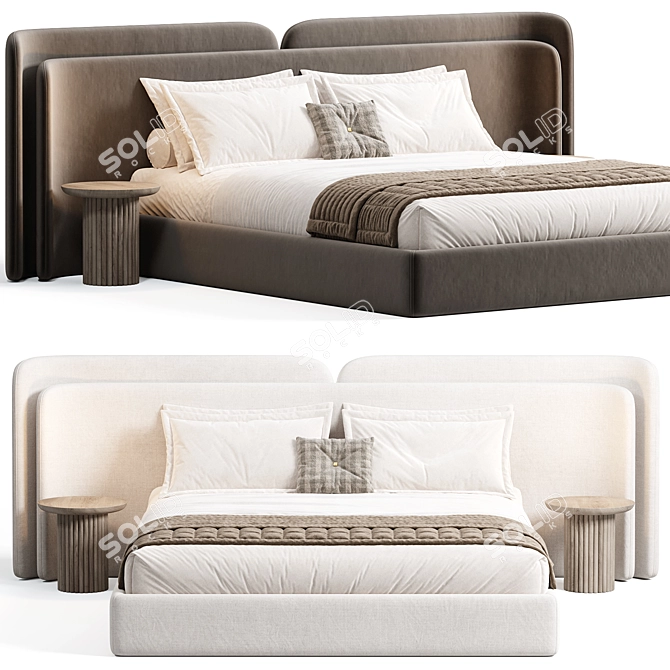 Sophisticated Valetta Bed Design 3D model image 3