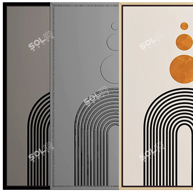 Modern 3D Wall Art Model 3D model image 3