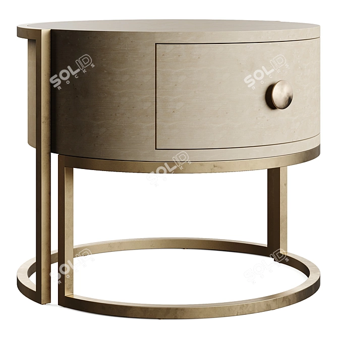 Luxury Cabochon Bedside Table 3D model image 1