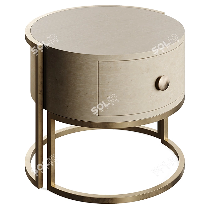 Luxury Cabochon Bedside Table 3D model image 3