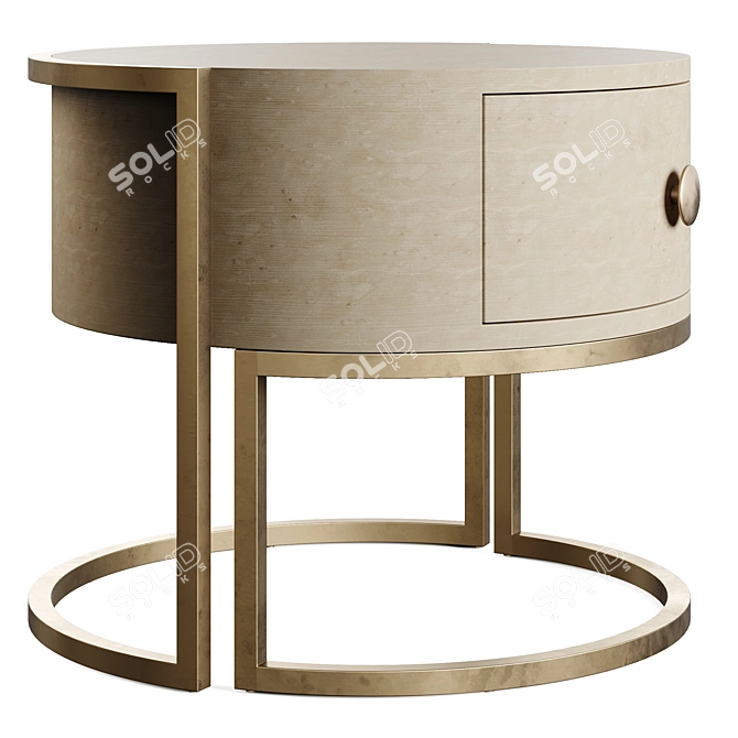 Luxury Cabochon Bedside Table 3D model image 4