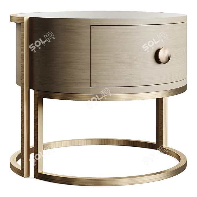 Luxury Cabochon Bedside Table 3D model image 5