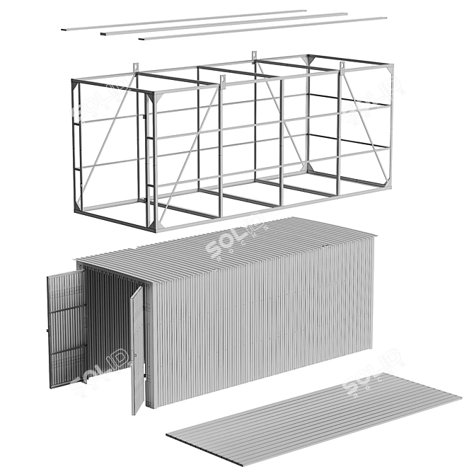 BK-2,4 Modular Portable Shelters 3D model image 4