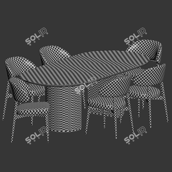 Modern Dining Set: Hyde Chair & Moon Table 3D model image 4