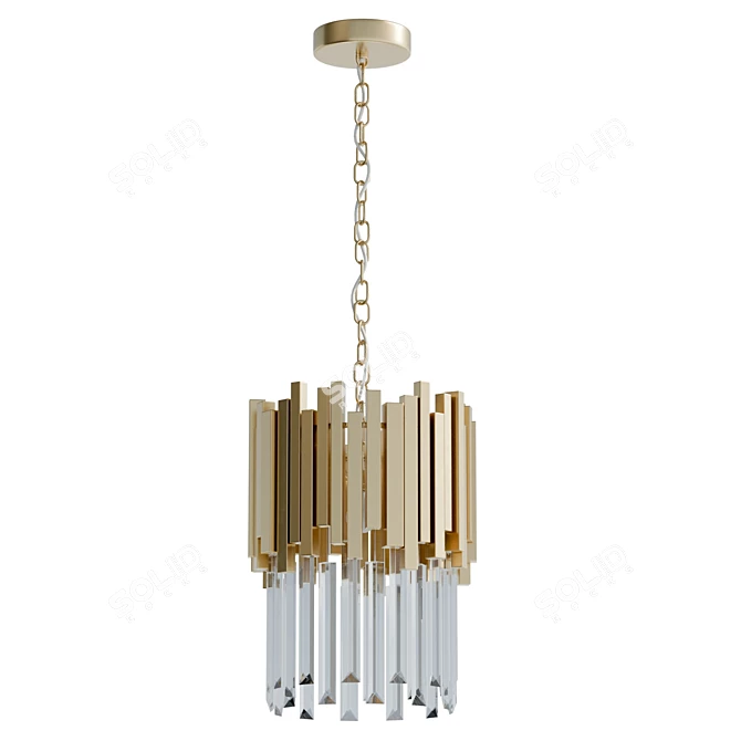 Crystal Tiered Pendant Light: 89cm 3D model image 1