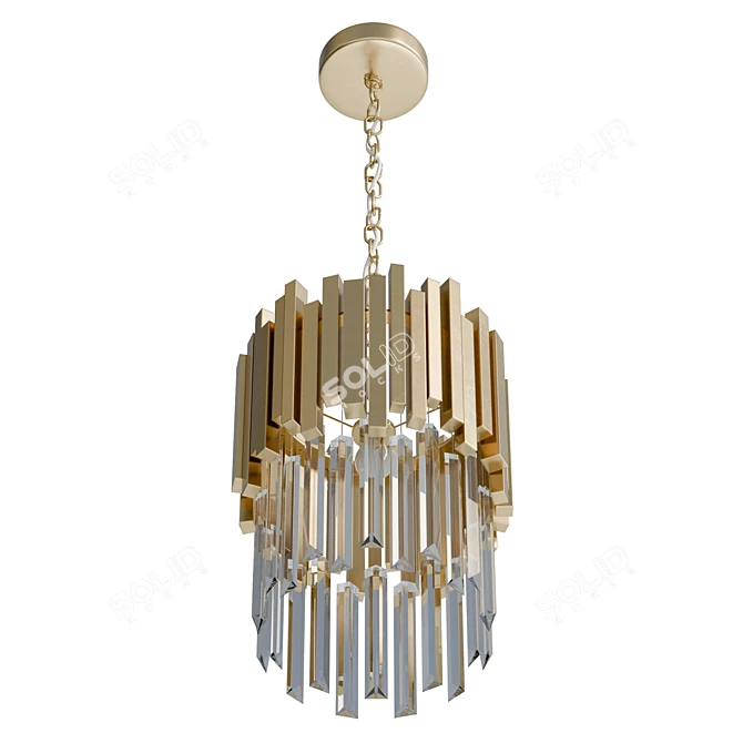 Crystal Tiered Pendant Light: 89cm 3D model image 4