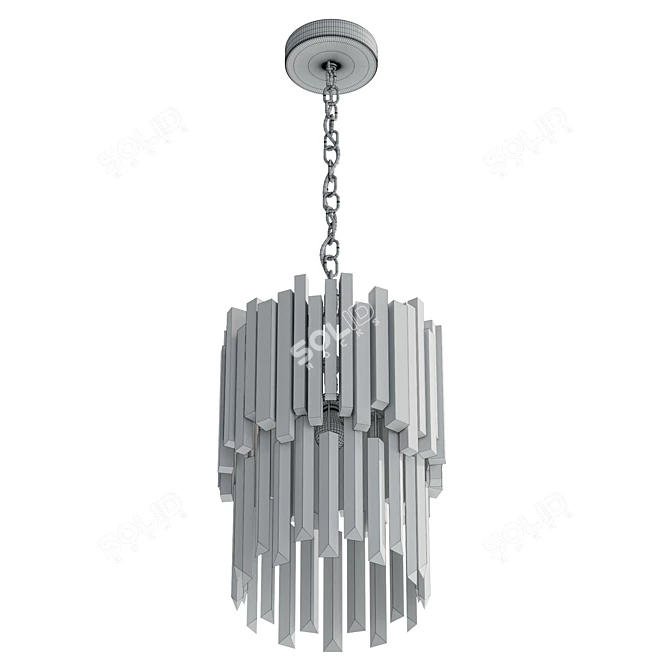 Crystal Tiered Pendant Light: 89cm 3D model image 6