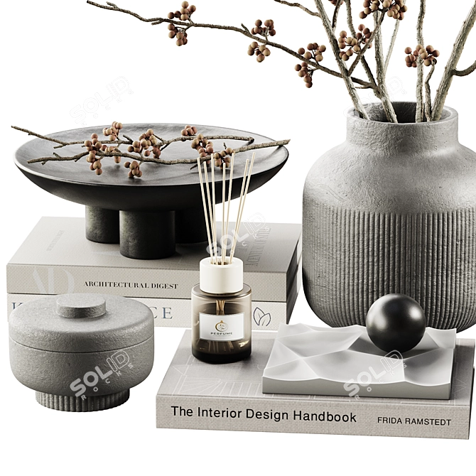 Elegant Decorative Set with 2018 Versions 3D model image 2