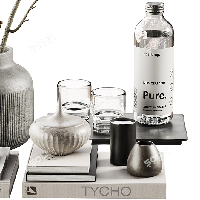 Elegant Decorative Set with 2018 Versions 3D model image 3