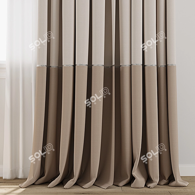 Vintage Curtain Model Bundle 3D model image 2