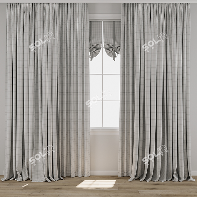 Vintage Curtain Model Bundle 3D model image 3