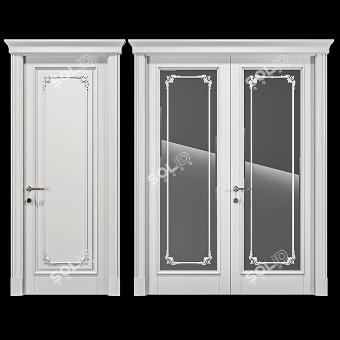 Modern Tower Entrance Door 3D model image 1