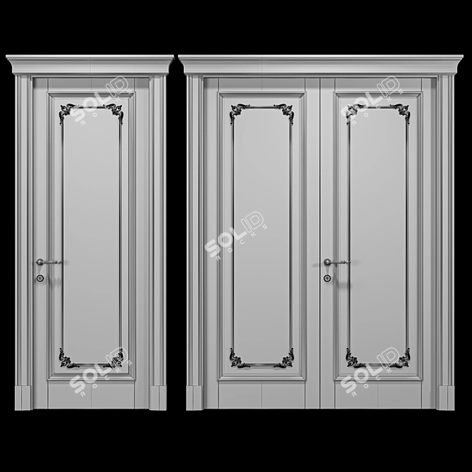Modern Tower Entrance Door 3D model image 2