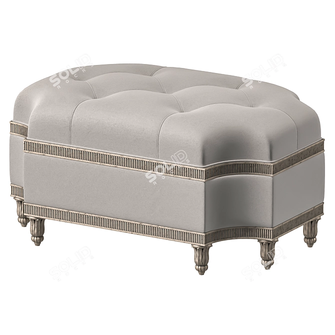 Luxury Adeline Ottoman in Ebony 3D model image 1