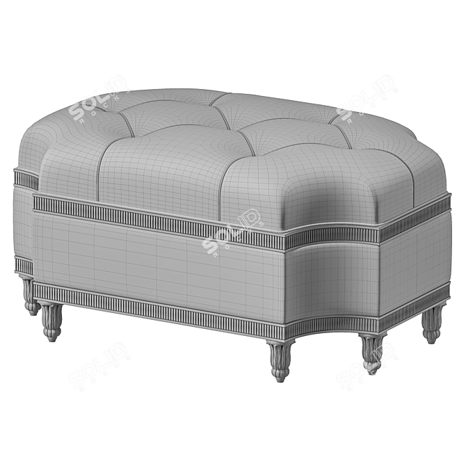 Luxury Adeline Ottoman in Ebony 3D model image 2