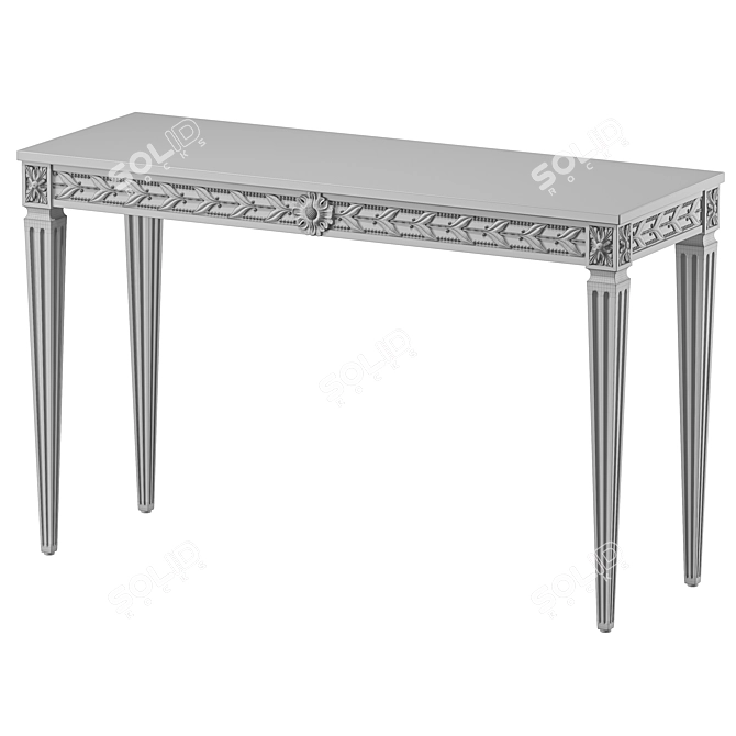 Eloquent Astrid Console: Taupe & White 3D model image 2