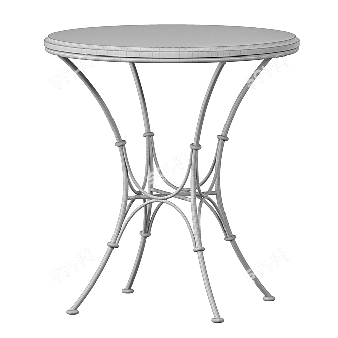 Parisian Antique Steel Side Table 3D model image 2