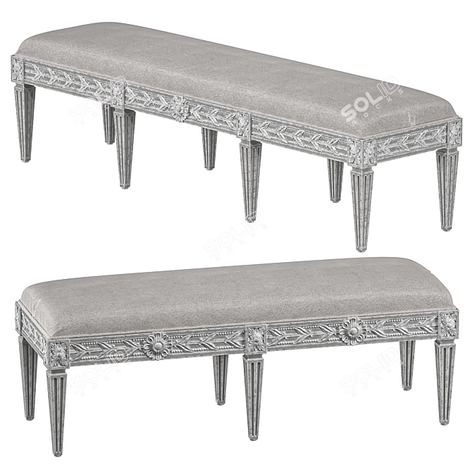 Regal Anais Wood Bench 3D model image 1