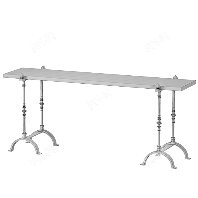 Elegant St. Remy Oak Console 3D model image 2