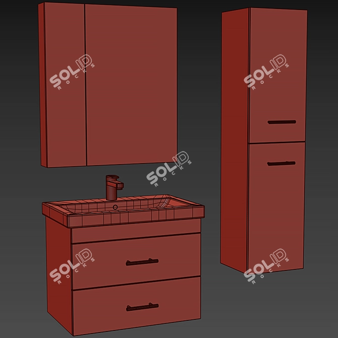 DIWO Rostov 70 Bathroom Vanity 3D model image 4