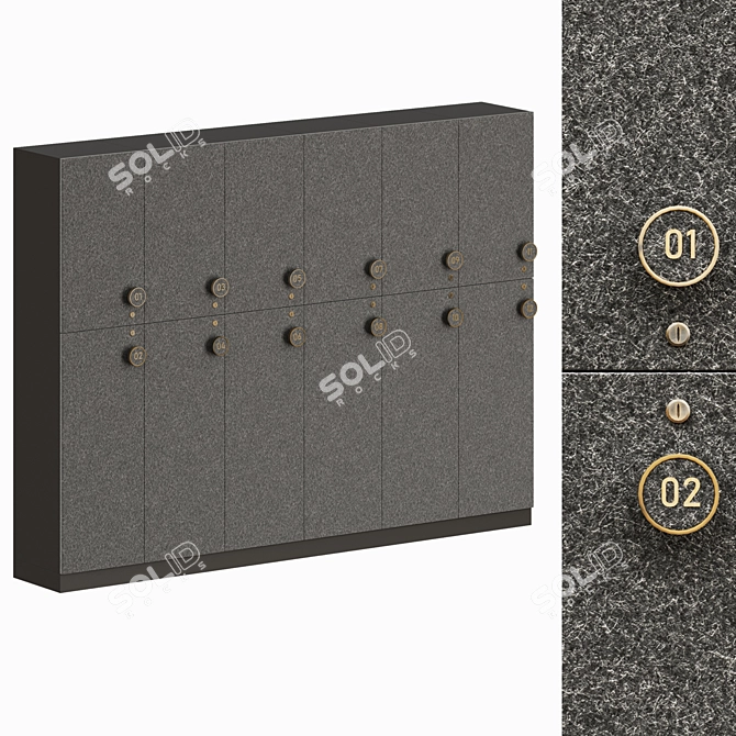 Corona 9 Lockers with Vellum Finish 3D model image 1