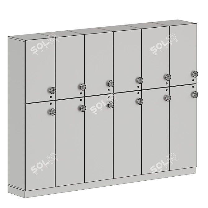 Corona 9 Lockers with Vellum Finish 3D model image 3