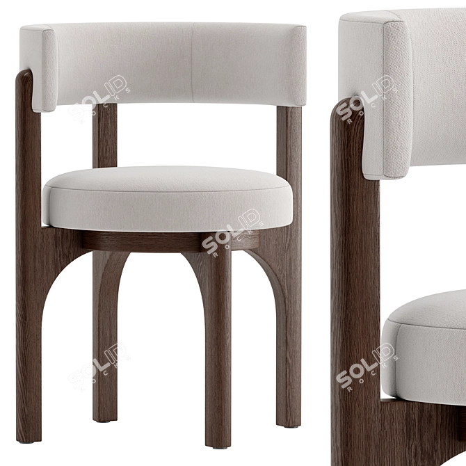 Luxurious Heron Dining Chair Set 3D model image 2