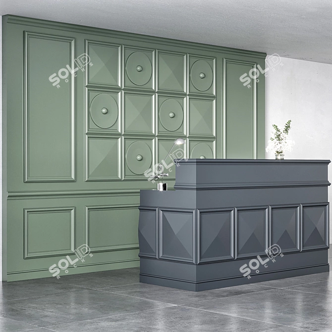 Sleek Reception Desk Design 3D model image 3