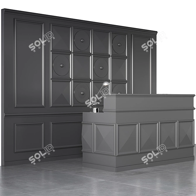 Sleek Reception Desk Design 3D model image 4