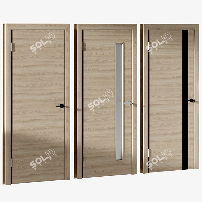 Hardflex Interior Doors with Locks 3D model image 2