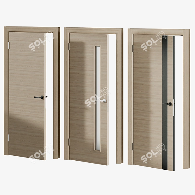 Hardflex Interior Doors with Locks 3D model image 7