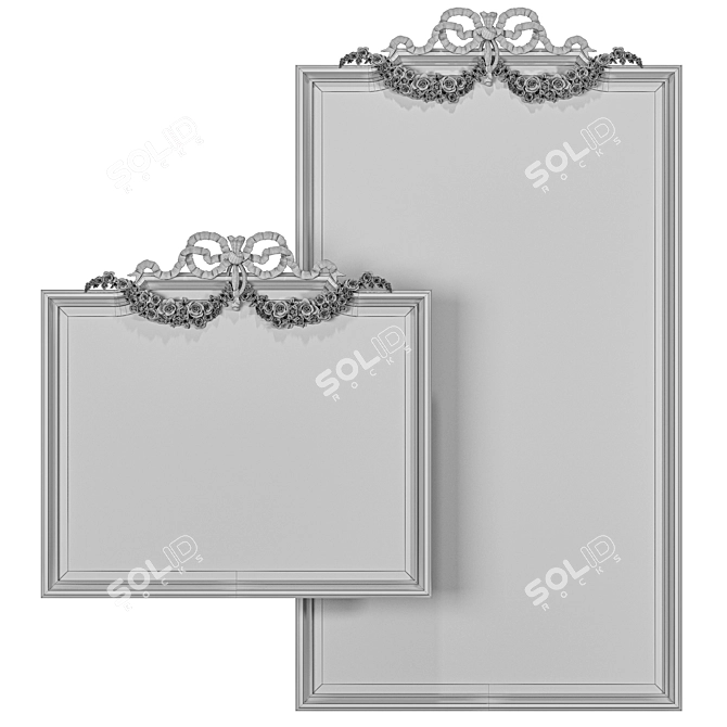 Ravishing Flowers Garland Italian Mirror 3D model image 2