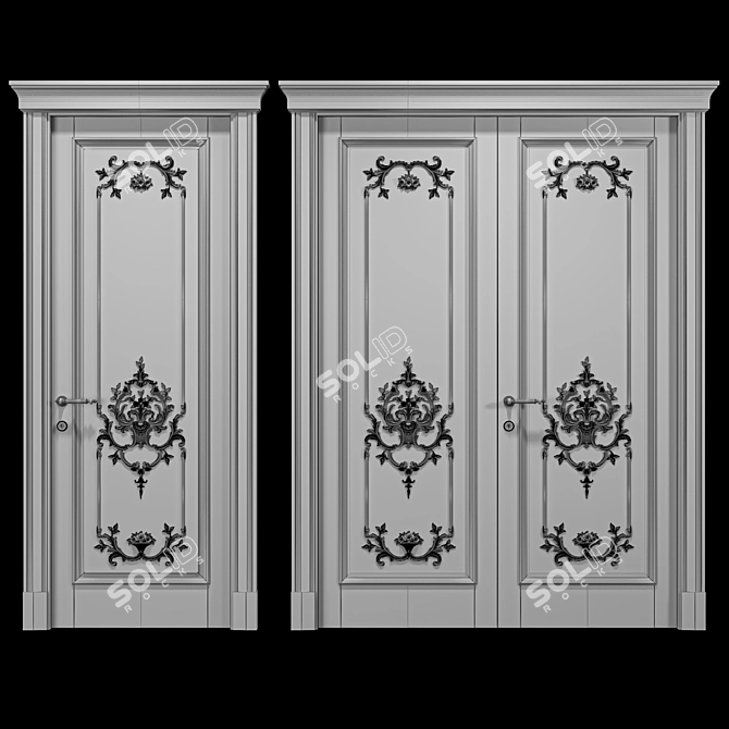  Classic Hermitage Interior Door 3D model image 2