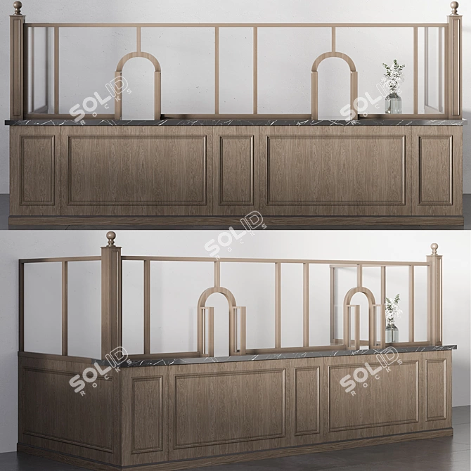 20th Century Reception Desk Design 3D model image 1