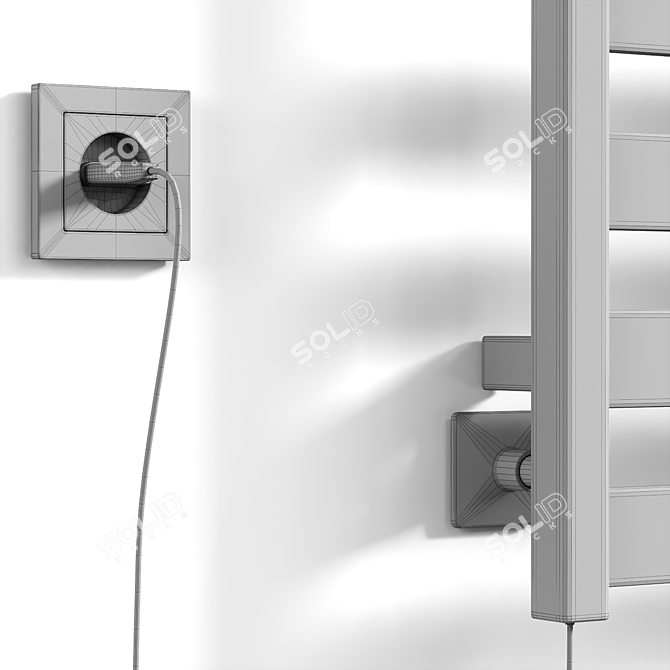 Electric Towel Warmer Altasan RoundProf 3D model image 3