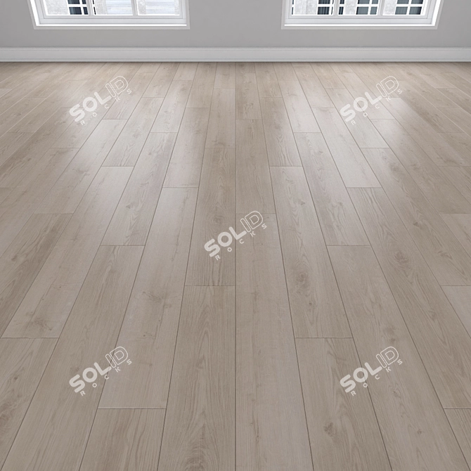 Oak Parquet Flooring Set 3D model image 2